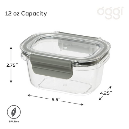 Set of 2 Clarity Containers w/ Clamp Lids (12 oz)