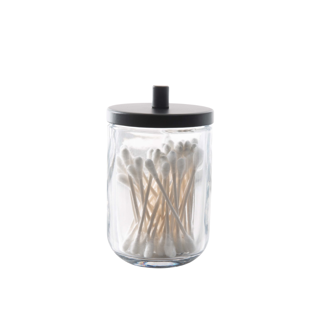 Jasper Cotton Jar Glass Clear/Black