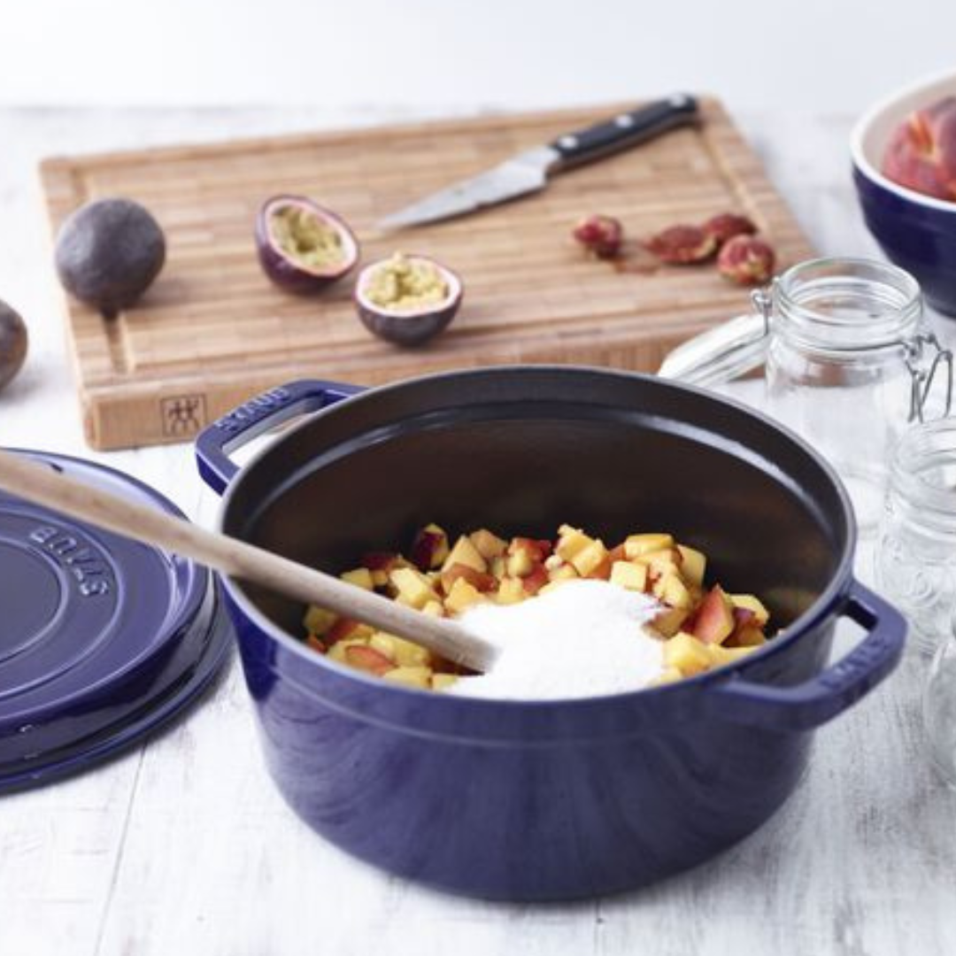 Staub Cast Iron Round 5.5qt Cocotte - Dark Blue