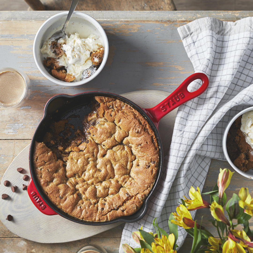 Staub Cast Iron 8.5-inch, Traditional Deep Skillet, Cherry
