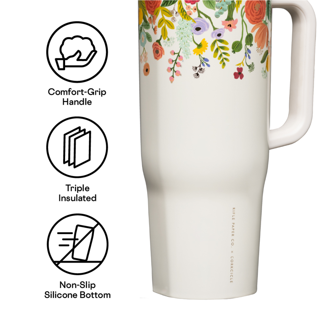RIFLE PAPER CO. Garden Party Cruiser Insulated Tumbler with Handle