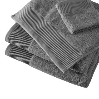 Nuage Cotton Tencel Blend Antimicrobial 6 Piece Towel Set - Charcoal