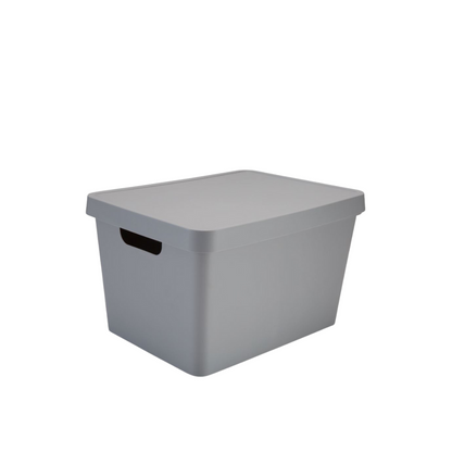 N&T Cavan Storage Box With Lid 17L Grey