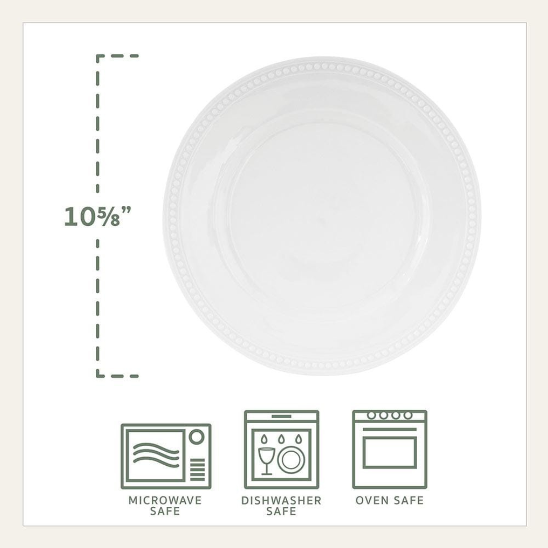 Everyday White® Beaded 16 Piece Dinnerware Set, Service for 4