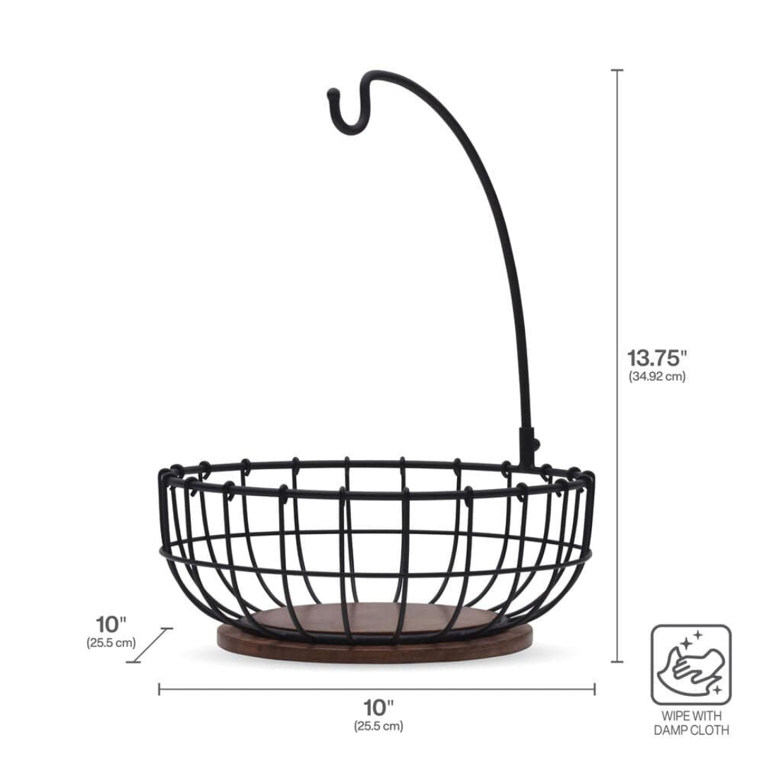 Anvil Cage Fruit Storage Basket with Banana Hook