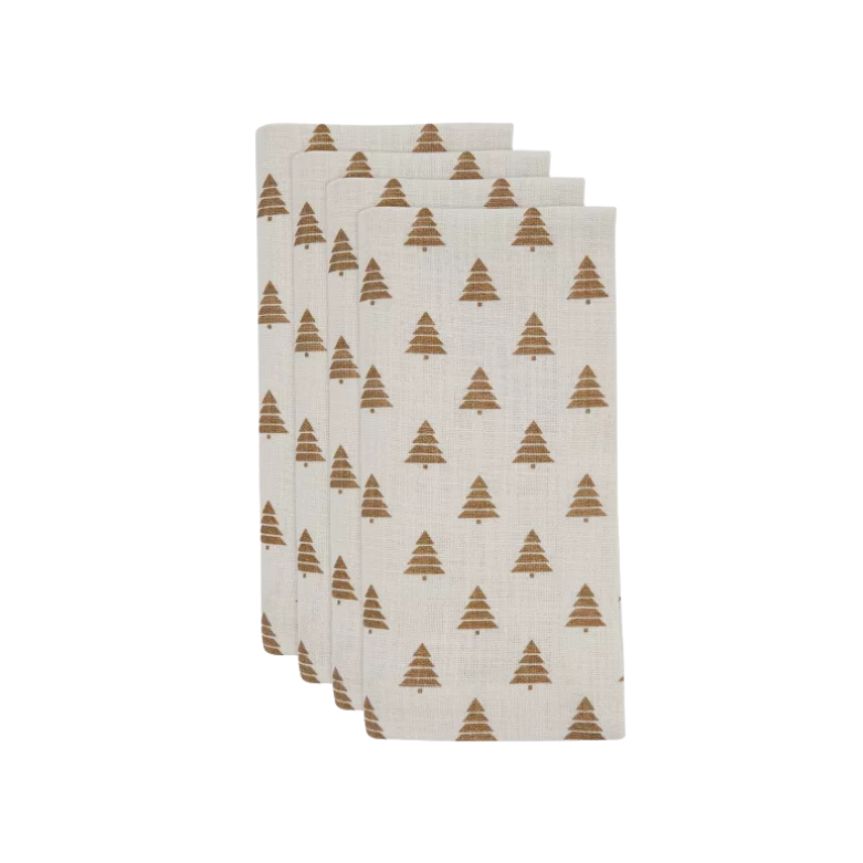 Christmas Trees Napkin Gold 20"