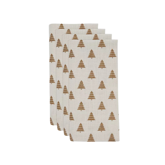 Christmas Trees Napkin Gold 20"