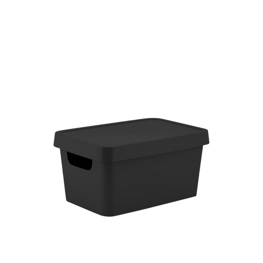 N&T Cavan Storage Box With Lid 3.6L Black