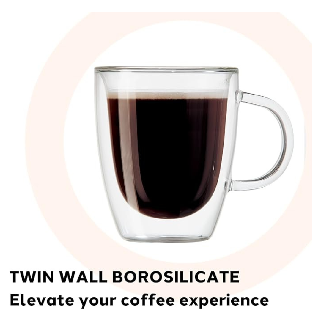 Set of 2 Borosilicate Double Wall Espresso Cups