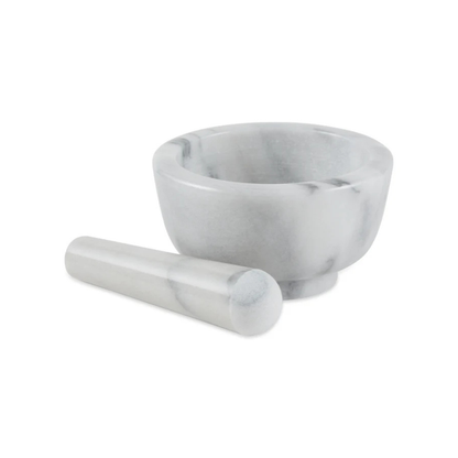 Marble Mortar & Pestle White