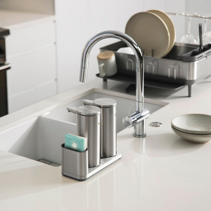 Dual Sensor Pump 14 oz.with Caddy, High- Grade Brushed Stainless Steel