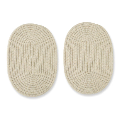 2Pc Oval Woven Trivets Vanilla