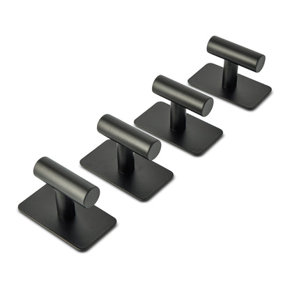 4Pk Self Adhesive Wall Hook Set Black