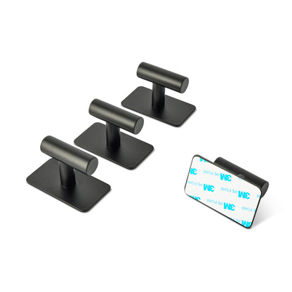 4Pk Self Adhesive Wall Hook Set Black