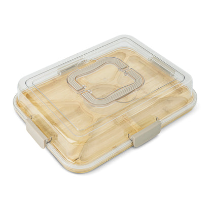 Section Rectangle Wood Charcuterie Storage Taupe Latte