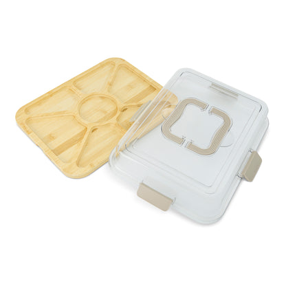 Section Rectangle Wood Charcuterie Storage Taupe Latte