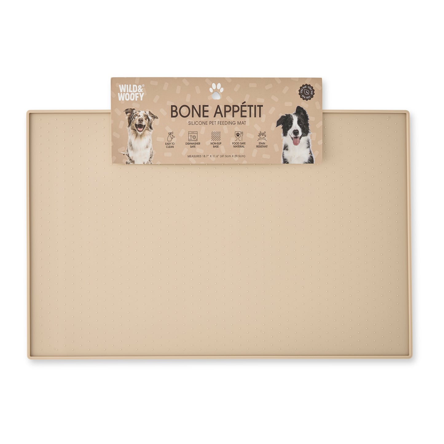 Textured Silicone Pet Feeding Mat Light Mocha