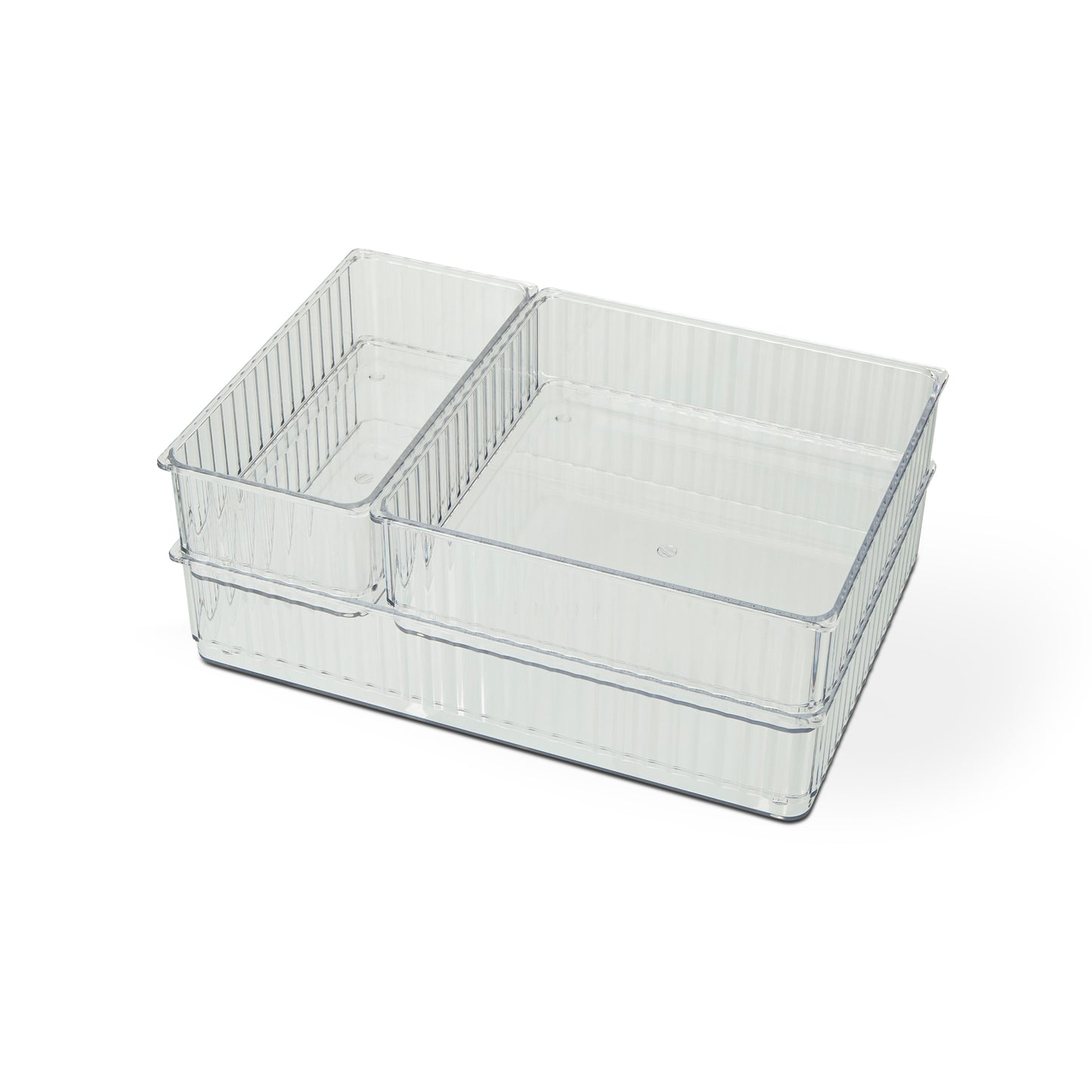 3Pc Ribbed Drawer Organizer Set