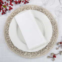 Whip Stitched Napkin Silver - Set of 4
