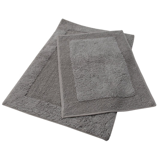 Brighton Bath Mat - Set of 2 100% COTTON - Grey