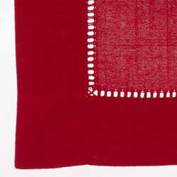 Runner with Hemstitched Border - 16"x90" Oblong Red