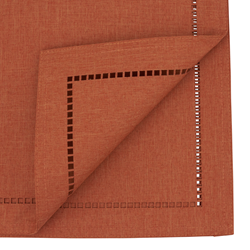 Laser-Cut Hemstitch Runner 14" x 72" - Rust
