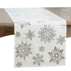 Foil Print Snowflake Runner 16" x 72"