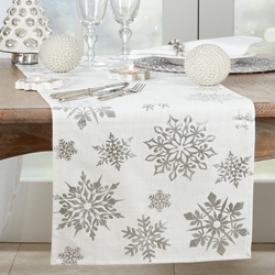 Foil Print Snowflake Runner 16" x 72"