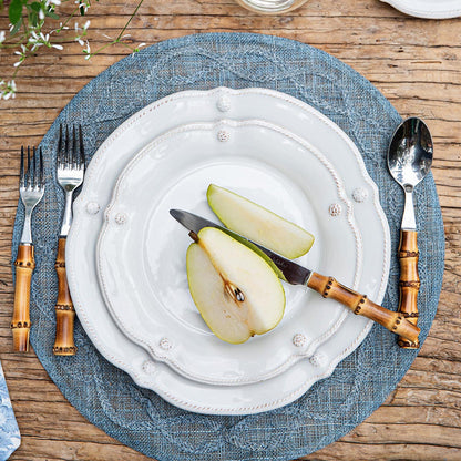 Berry & Thread Flared Dessert/Salad Plate - Whitewash