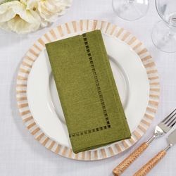 Laser-Cut Hemstitch Napkin - Green Set of 4