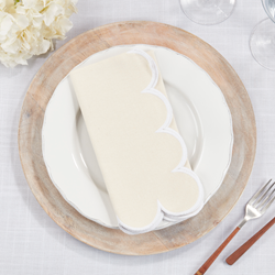 Scalloped Napkin Natural 20" Set of 4