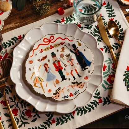 Nutcracker Porcelain Dessert Plate Set