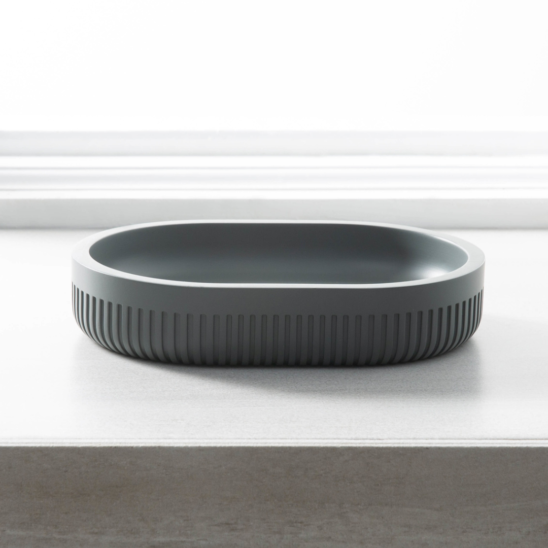 Corbett Soap Dish Resin Charcoal Grey