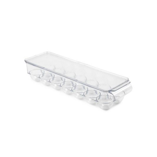 2pc 14-Egg Tray Fridge Bin w/Removable Lid