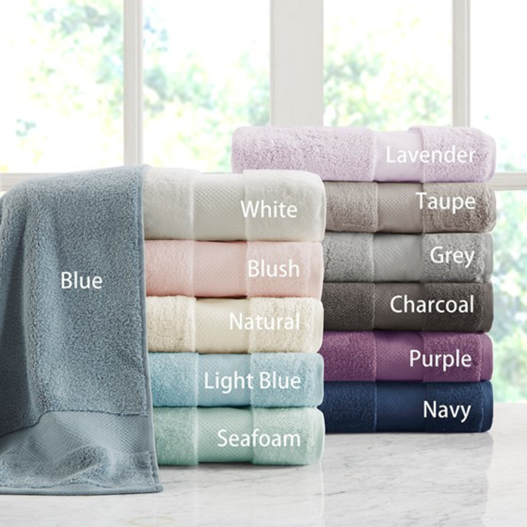 Turkish Cotton 6 Piece Bath Towel Set - Charcoal