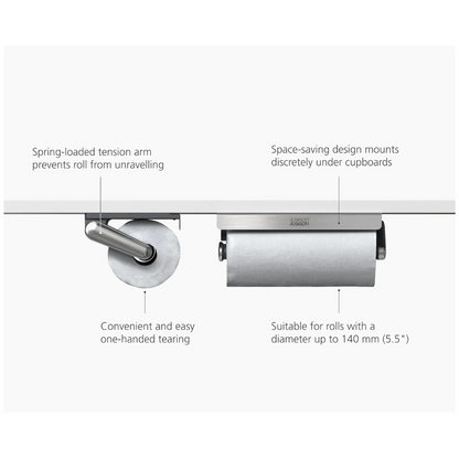 RollGrip™ Under-Shelf Stainless-Steel Paper Towel Holder