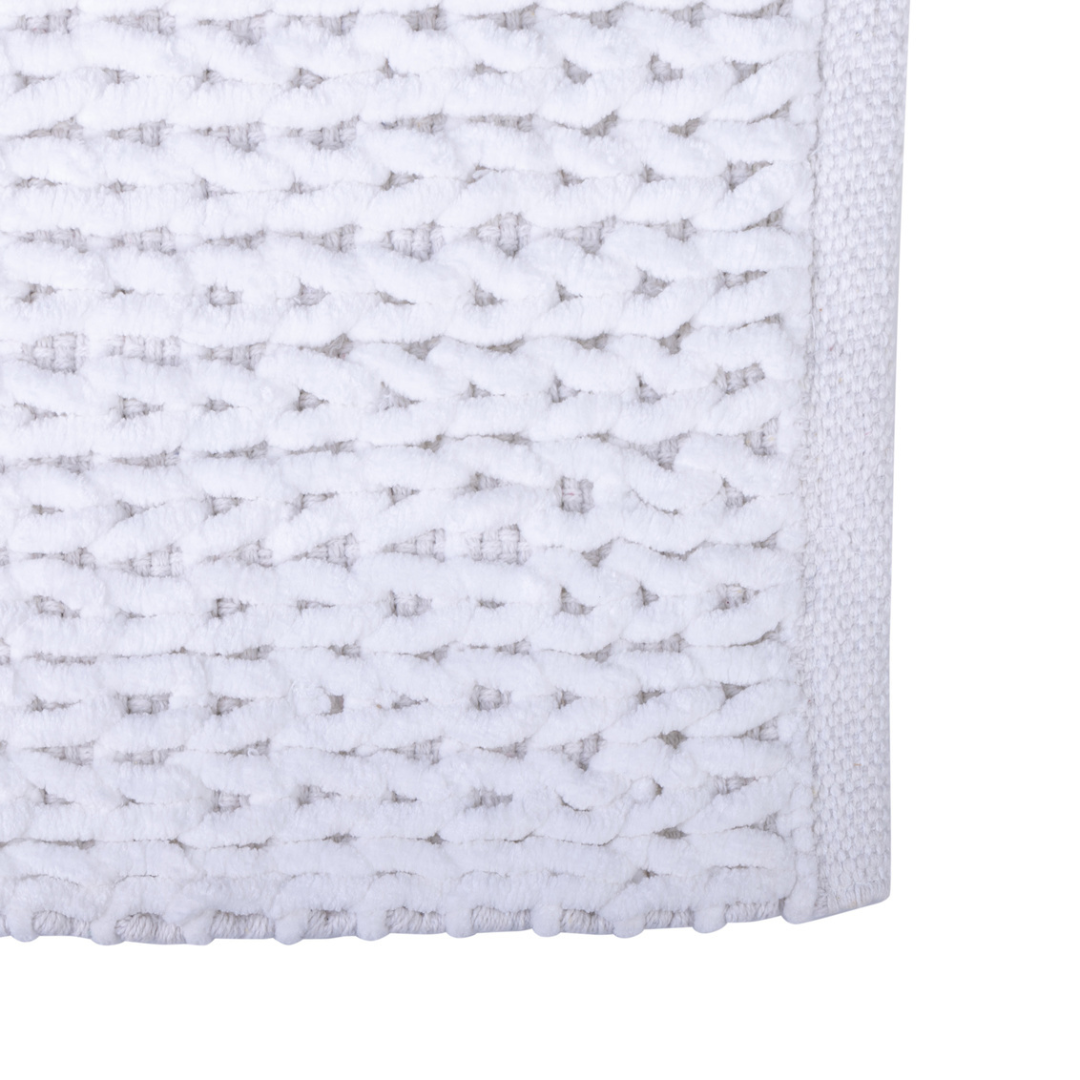 Braided Bath Mat Cotton/Micro Poly White 20" X 32" Gsm 1920