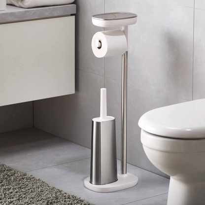 EasyStore™ Plus Stainless-steel Toilet Roll Holder with Toilet Brush