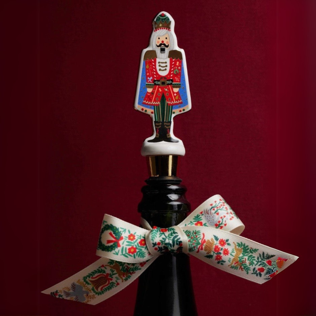 Nutcracker Porcelain Wine Stopper Set