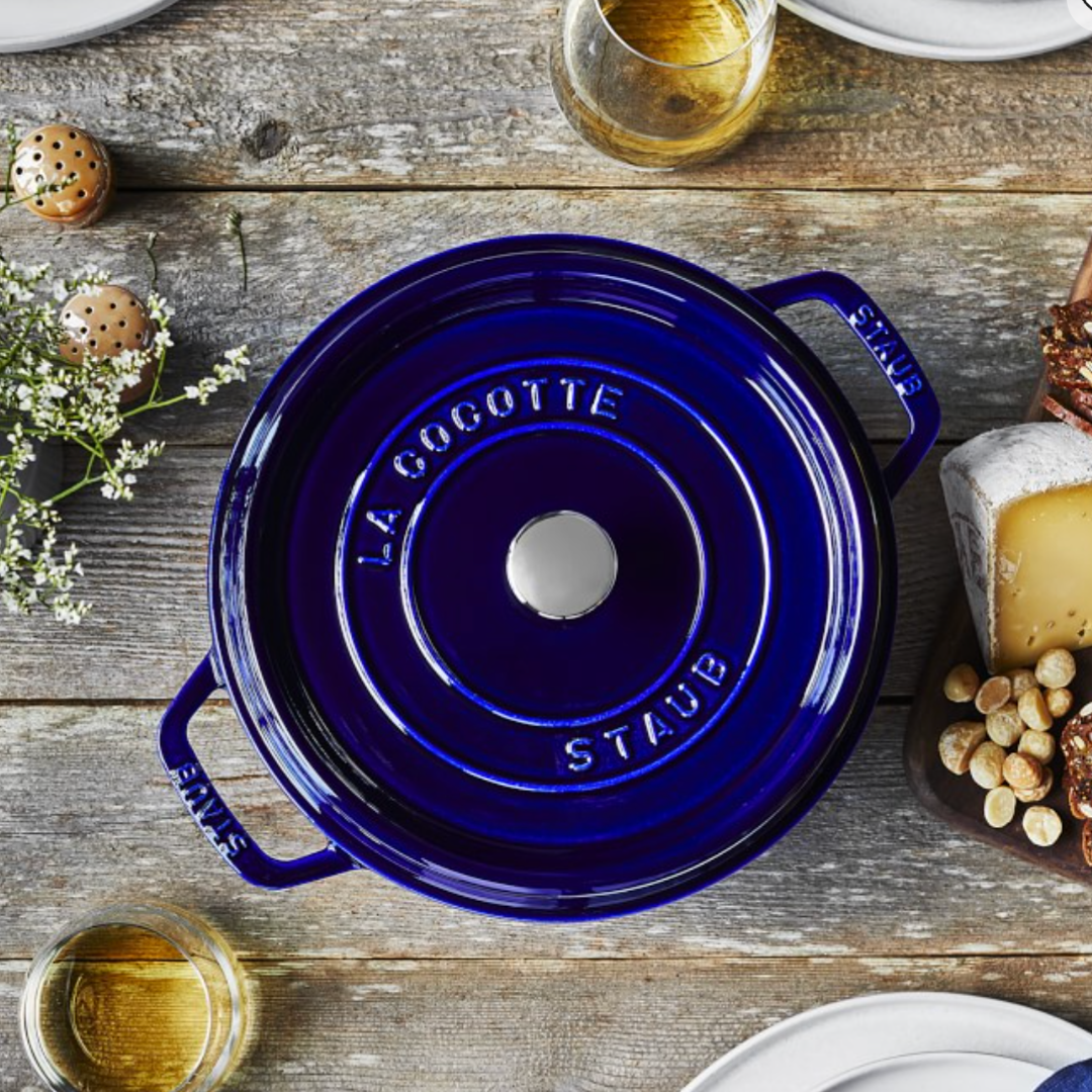 Staub Cast Iron Round 5.5qt Cocotte - Dark Blue