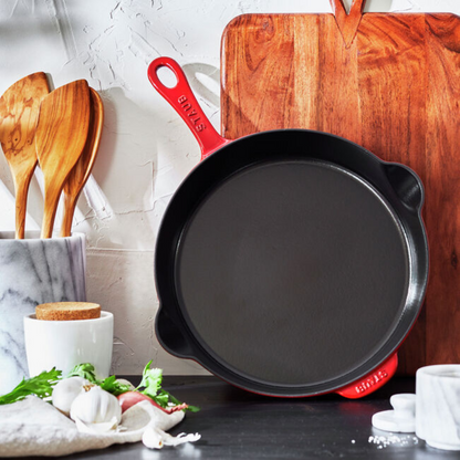 Staub Cast Iron 11-inch, Traditional Deep Skillet, Cherry