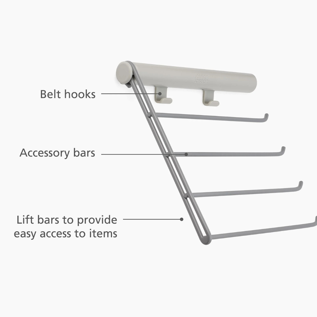 Orderly™ Ecru Belt, Tie & Scarf Hanging Rail