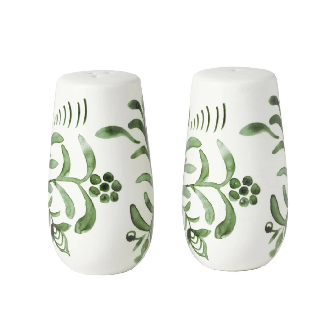 Sicily Green Set of 2 Serving Bowls with Salt & Pepper Set