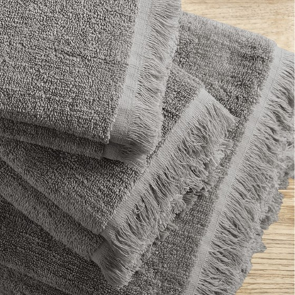 Nova Cotton Dobby Slub 6 Piece Towel Set - Charcoal