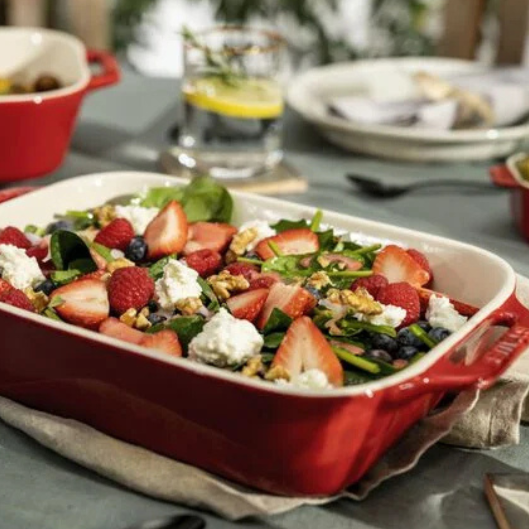 Staub Ceramic Rectangular Baking Dish 3 Piece Set - Cherry