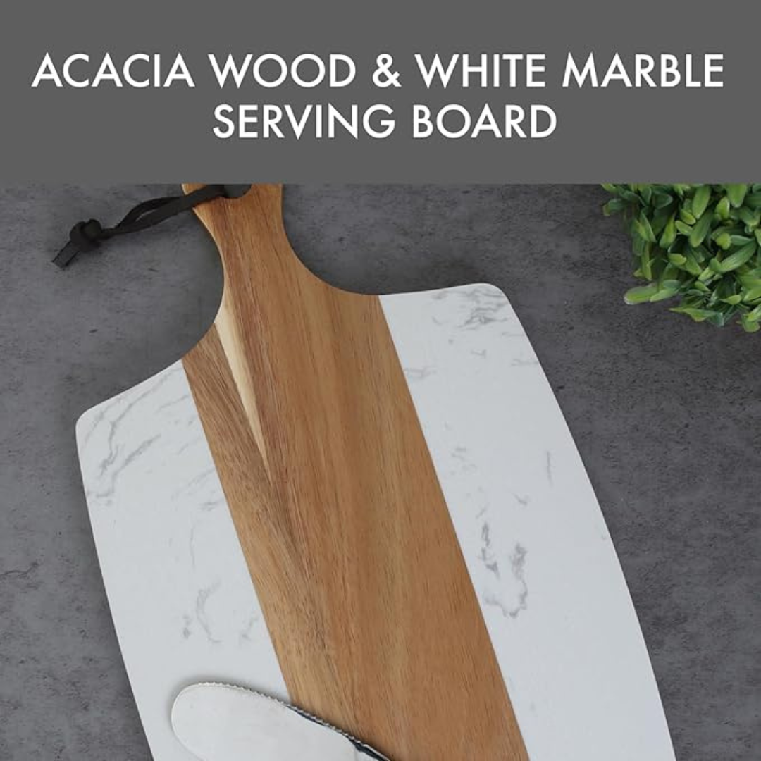 Acacia & White Marble / Serving Board