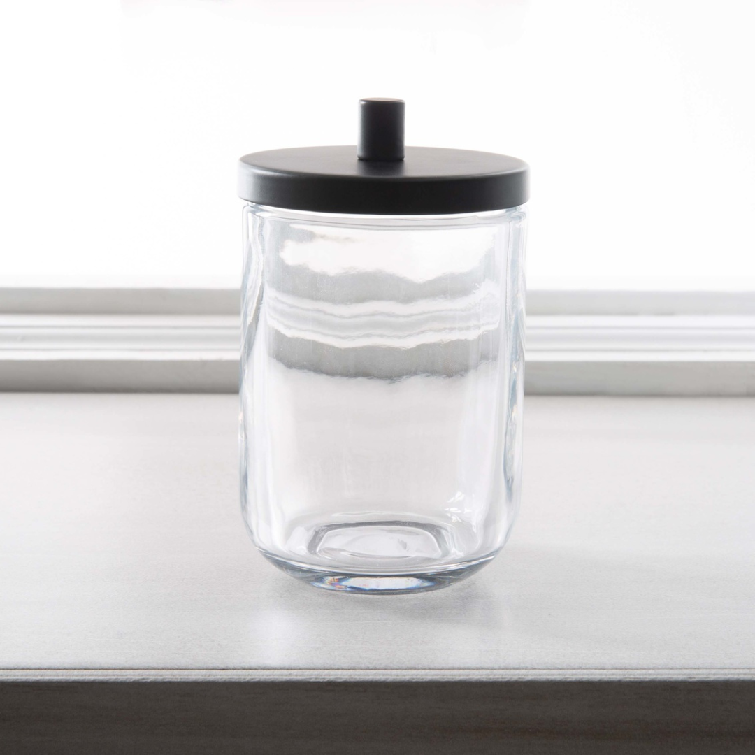 Jasper Cotton Jar Glass Clear/Black