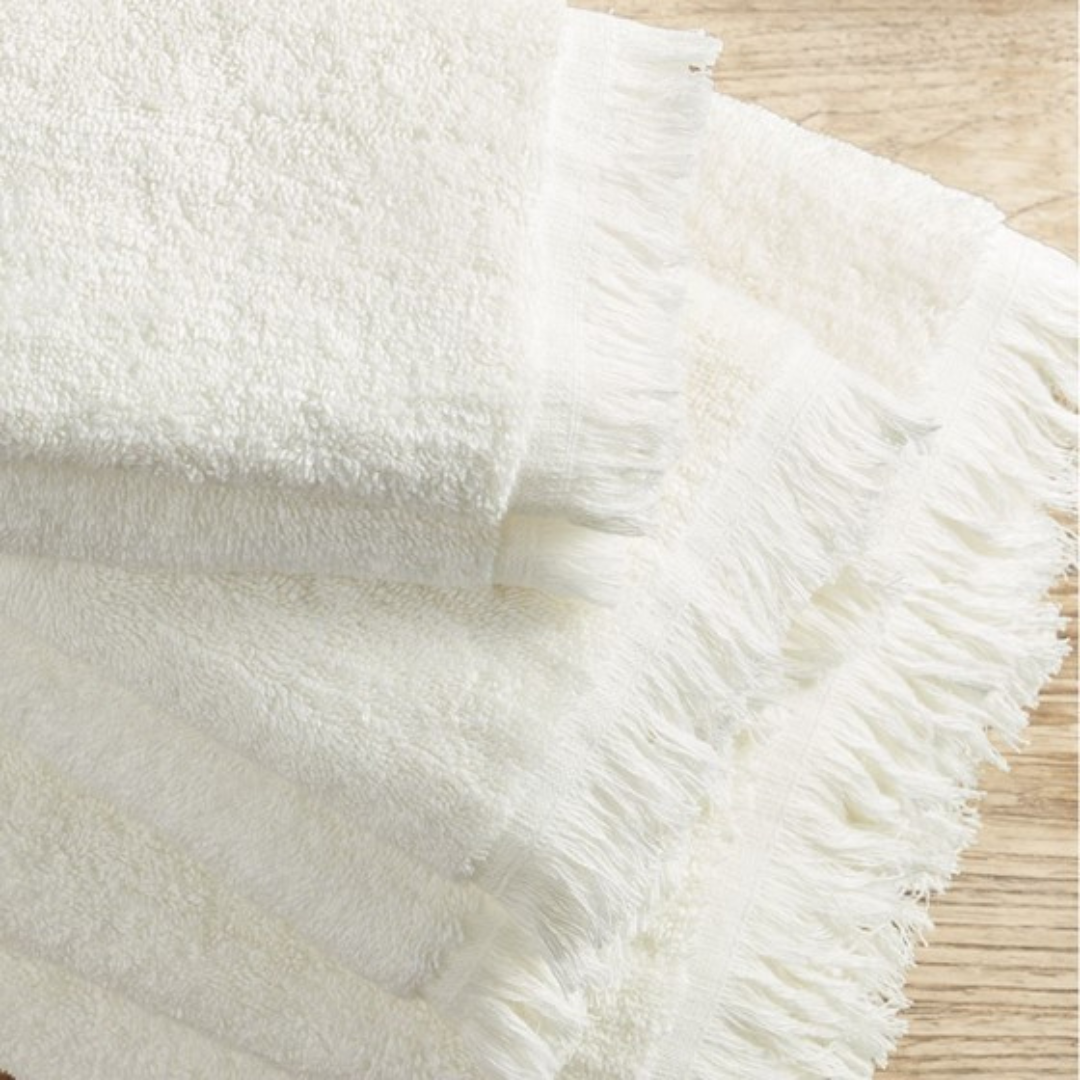 Nova Cotton Dobby Slub 6 Piece Towel Set - Ivory