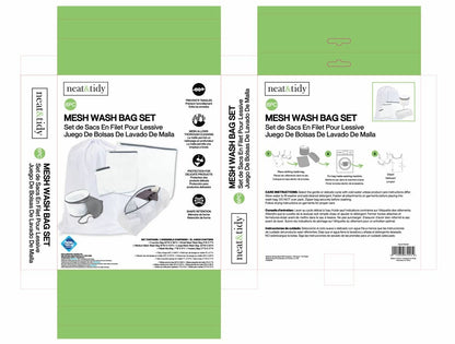 N&T 6 Piece Mesh Wash Bag Set White