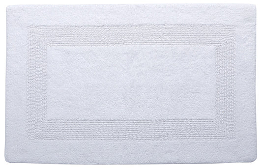 Serenity Bath Mat Reversible 100% Cotton Tufted White 20" X 32"